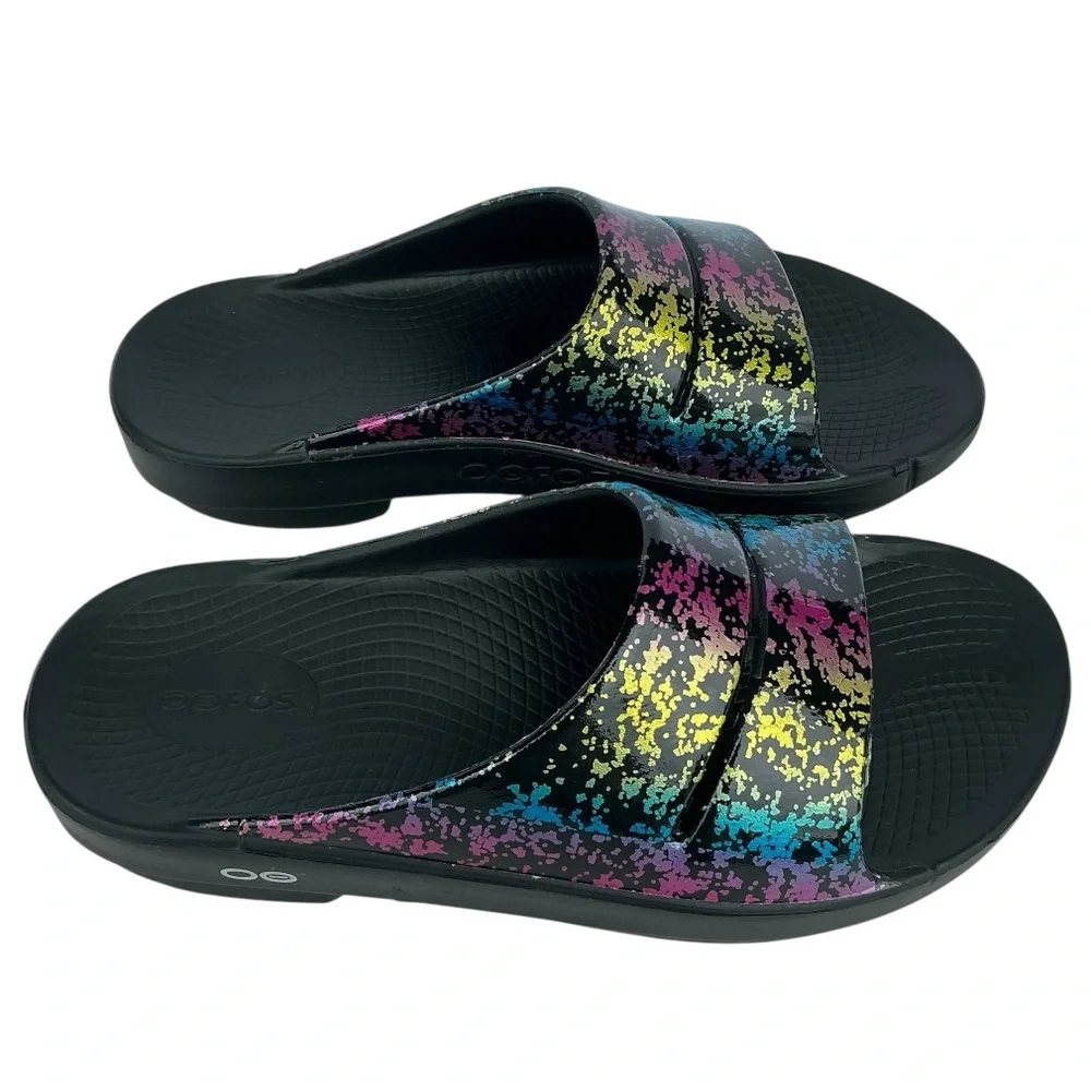 OOFOS OOahh Limited 80’s Arcade Slip On Slide Sandals Women’s Sz 10/Men’s Sz 8 - Picture 7 of 10